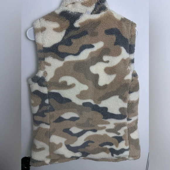 Reversible Free Country Taupe Camo Zip Vest Size Small #1429 - Picture 3 of 6